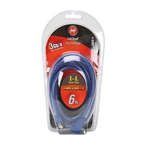 LinkDepot 6ft eSATA to SATA blue cable 3Gb/s Data Transfer Rate (ESATA-SATA-6BU)